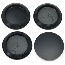 BOPOREAE 4 Pcs 45 mm Silicone Rubber Plugs Snap in Locking Hole Plugs for 45 mm (1-3/4") Round Holes, Flush Type Rubber Stoppers, Flexible Tube Pipe End Caps Covers, Waterproof Sealing Plugs, Black