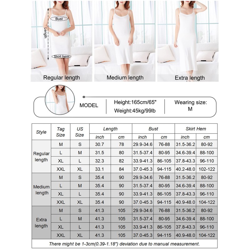 FEOYA Women's Cami Long Dress Full Slip Under Dress Soft