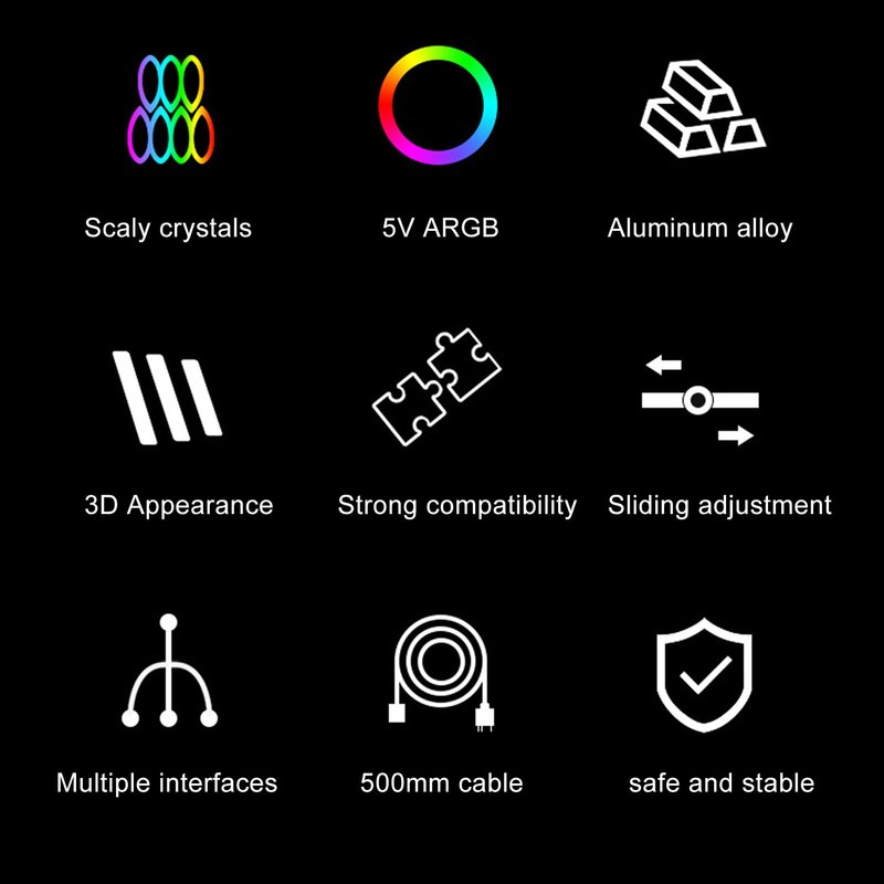 GPU Support Bracket, ARGB 3Pin 4Pin Multi Interface GPU Support