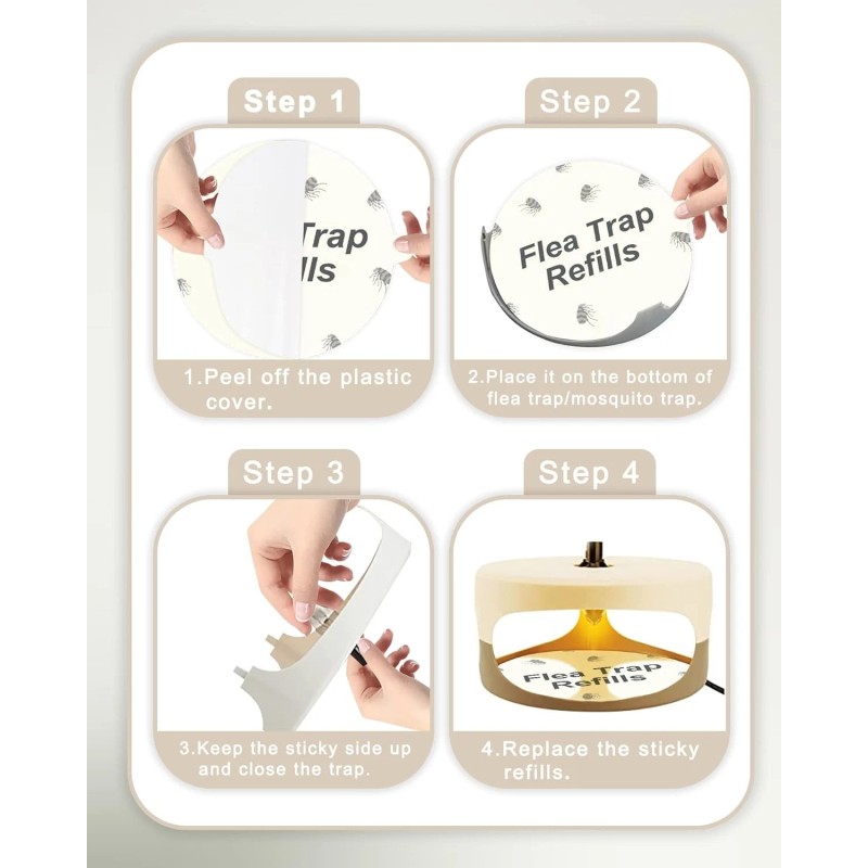 Dichroma 20 Pack Flea Trap Refill Discs Replacement Glue Boards