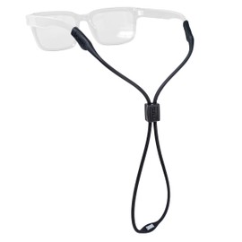 Chums Slim Retainer - Adjustable Eyewear Keeper - Thin Silicone Safety Eyewear Retainer for Women & Men (Black)