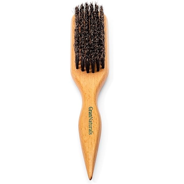 GranNaturals Boar Bristle Slick Back Hair Brush for Sleek Ponytail