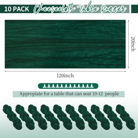10 Pack Emerald Green Table Runner 10Ft Cheesecloth Table Runner Boho Gauze Table Runner Long Cheese Cloth Table Runner Romantic Sheer Fabric Table Runners for Wedding Party Bridal Shower