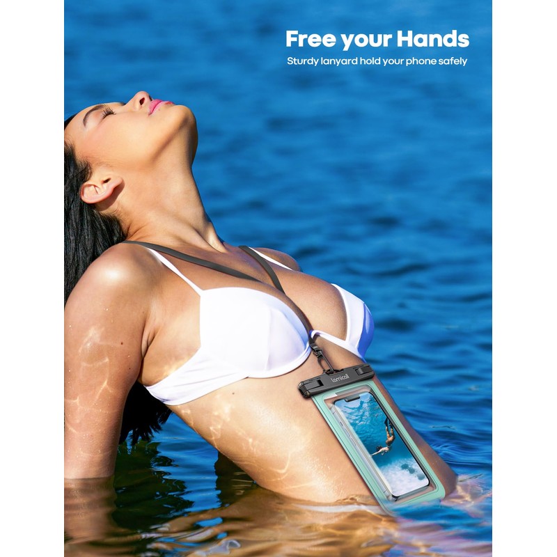 Lamicall 2Packs Waterproof Pouches, Beach Vacation Essentials for Wemen Men,