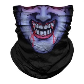 Polaina para el cuello, bufanda, bandana sin costuras, protección UV para motocicleta, ciclismo, equitación, correr, diademas, Azul (Blue face), Large