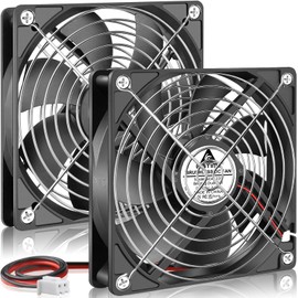 GDSTIME 120mm x 25mm 12V Fan 2 Pin Dual Ball Bearing, 5 Inch 12volt DC Brushless Cooling Computer Case Fan Replacement for Ice Maker/Power Supply, 2 Pack