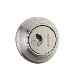 Kwikset 816 Key Control Deadbolt Lock, Round Satin Nickel Exterior Keyed Front Entry Door, Pick Resistant SmartKey Rekey Security, Single Cylinder Dead Bolt, with Microban Protection
