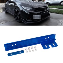 x xotic tech JDM Universal Front Bumper License Plate Mount Bracket Relocator Holder Bar, License Plate Mounting Kit, Fit for Most Car (Blue)