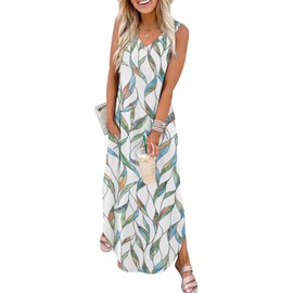 SAMPEEL Womens Dresses Casual Summer 2025 Long Maxi Spring Dress Vacation Outfits for Women Floral XL
