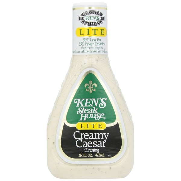 Ken's Foods Lite Creamy Caesar Salad Dressing, 16 oz