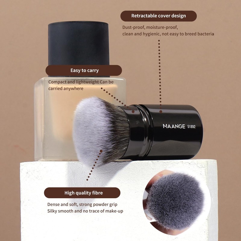 MAANGE 8 Pcs Makeup Brushes with Bag, Double-End Multi-functional Makeup