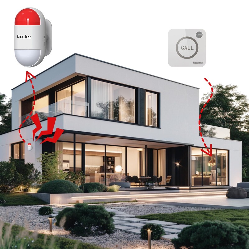 taoctee Panic Button Alarm for House Remote Control Office Siren