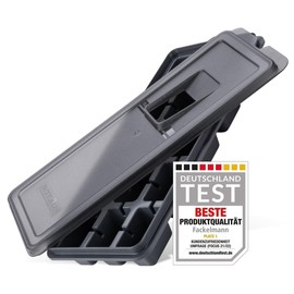 Fackelmann Statement Ice Cube Tray with Leak-proof Lid - Large Opening for Filling Ice Cubes - High Quality Plastic and Modern Design - Approx. 27.5 x 11 x 3.5 cm