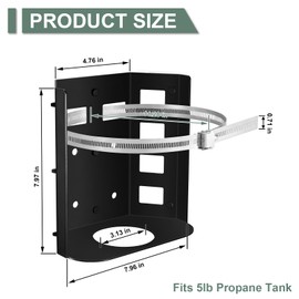 CZC AUTO Propane Tank Holder Mounting Bracket for 5LB Bottle for RV, Trailers, Truck, Jeep, Campervan, Overland Vehicles