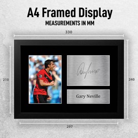 HWC Trading FR A4 Gary Neville Gifts Printed Signed Autograph Picture for Fans and Supporters - A4 Framed
