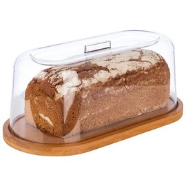 APS 826 Tray with Hood - Oval Wooden Tray Made of Bamboo with Cover (28 x 14 cm, Height: 11.5 cm) - Cheese Bell, Cheese Board