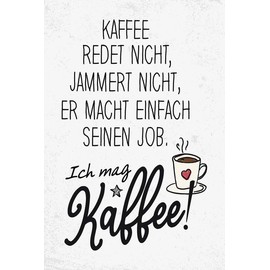 mrdeco Metal Sign 12 x 18 cm Curved Coffee Talking Doesn't Jammer