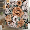 Elegant Floral Shower Curtain Mid Century Boho Patterned Bath Curtain