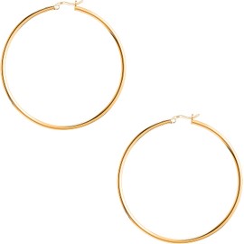 Savlano 925 Sterling Silver Round Hoop Earrings – 18K Gold Plated Hoop Earrings for Women & Men Comes in 30MM-80MM with a Gift Box