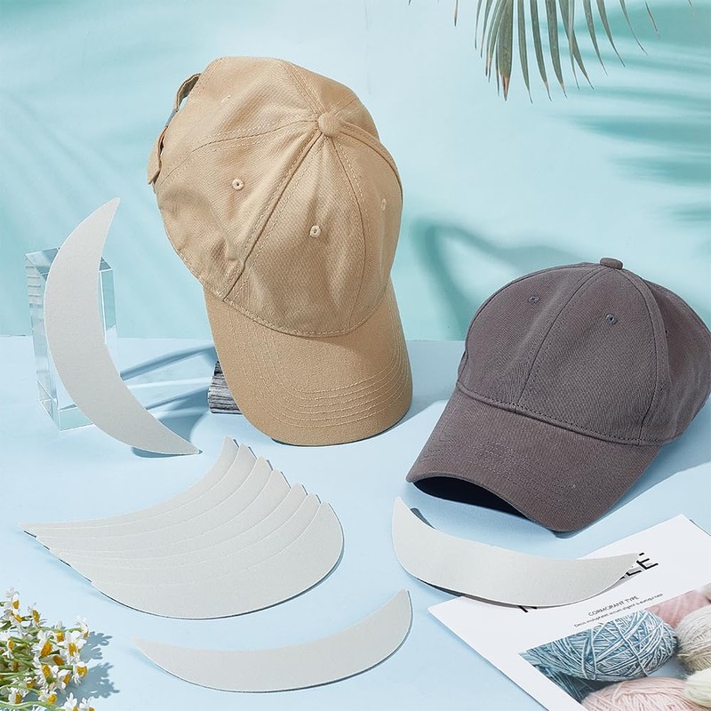 BENECREAT 10Pcs Cornsilk Plastic Brim Hat, Crochet or Knit Brim