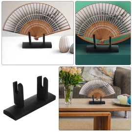 TOVINANNA Bamboo Fan Display Rack Japanese Holder Traditional Chinese Fan Stand 2pcs Set Home Office Decor