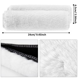 Car Seat Belt Protector Seat Belt Shoulder Pad Belt Protector Faux Rabbit Fur Belt Cushion Protective Cushion Padding for Seat Belt White 24 x 6.5 cm