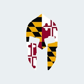 fagraphix Maryland Flag Spartan Helmet Sticker Self Adhesive Vinyl Decal Sparta Molon Labe MD