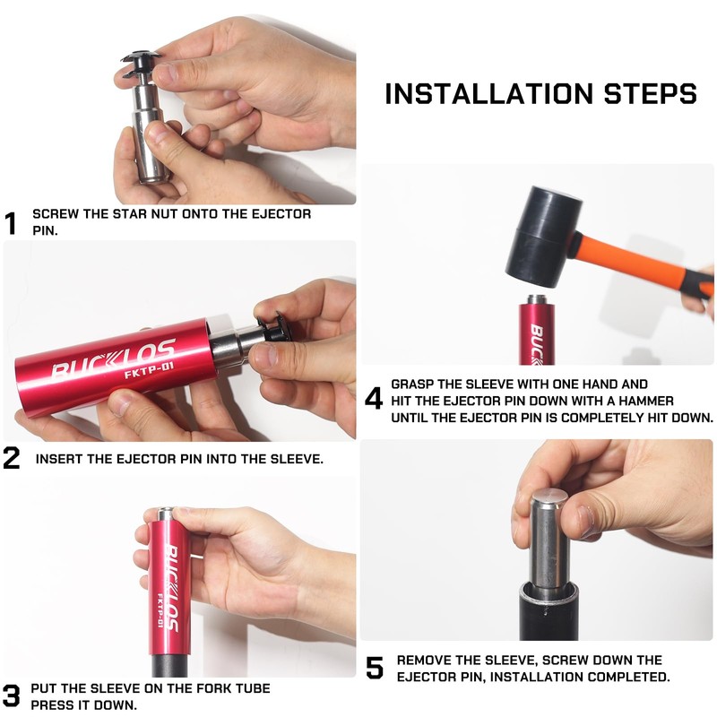 BUCKLOS Bike Fork Star Nut Setting Install Tool with Free