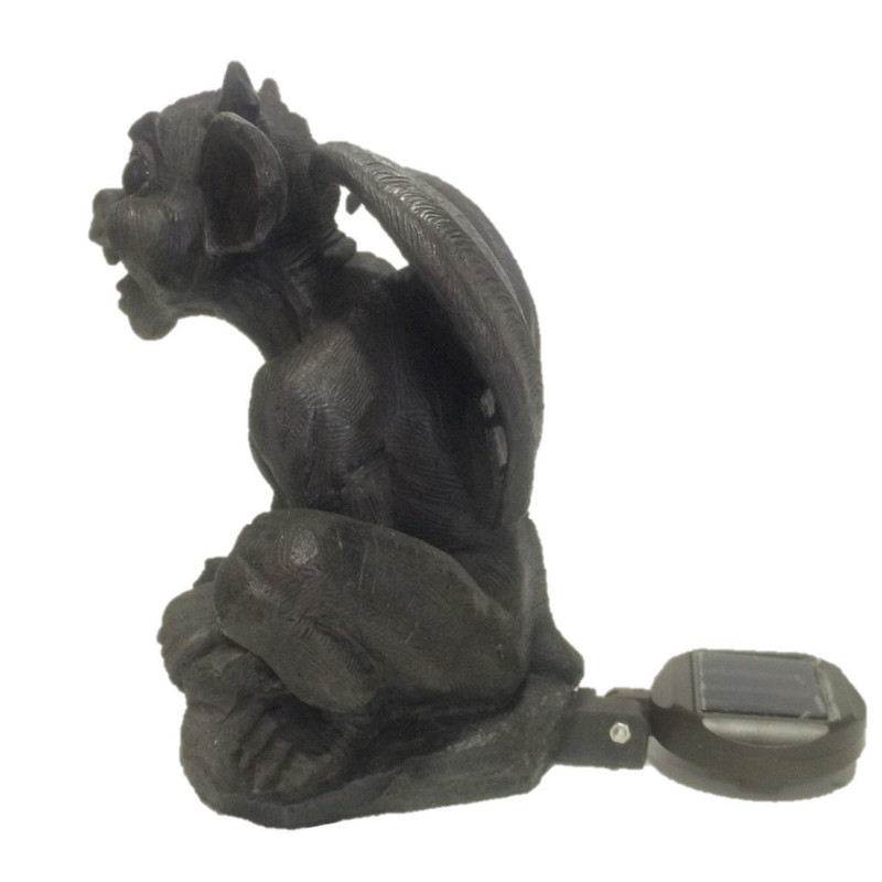 Gargiggles Father Boris Gargoyle Solar Light Up Eyed Garden and