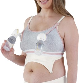 Bravado Women's Clip and Pump Maternity Bra, Grey Hellgrau Meliert), 46G