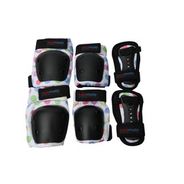 Kiddimoto Kids Elbow Knee Pads Set. Protective Gears for children skating mtb skateboard street sport biking and scooter with Elbow Knee Wrist Guards Pads