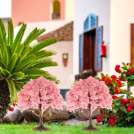 BESPORTBLE Miniature Trees Artificial Decoration with Base Simulated Flower Trees for Table and Garden Decoration Ideal Accessory for Dioramas and Model Making
