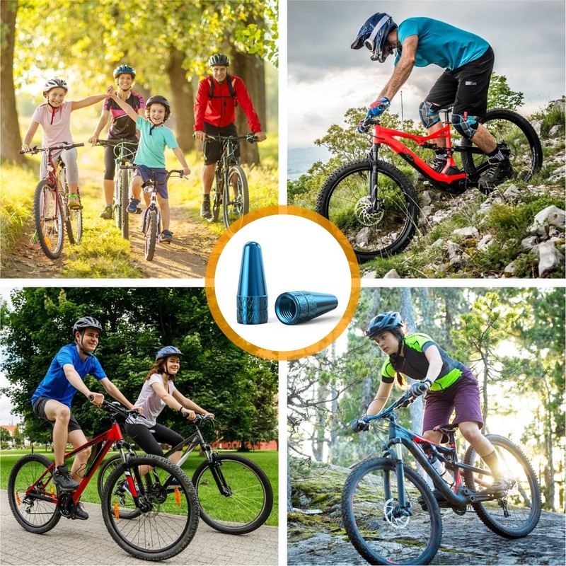 HZJD Bike Presta Valve Caps, Sky-Blue(2 Pack)