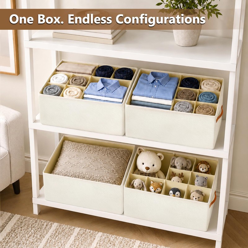 Adjustable Dividers Closet Organizers Bins, Versatile Storage Box - 2