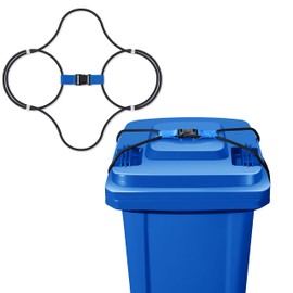 Foxmox Trash Can Locks for Animals - 1PCS Garbage Can Lid Locks with Heavy Duty Bungee for Raccoons proof,Bears proof and Wind-Resistant for 40-50 Gallon Cans