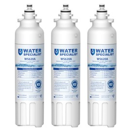 Waterspecialist ADQ73613401 Refrigerator Water Filter, Replacement for LG® LT800P®-6 Month / 200 Gallon, ADQ73613408, ADQ73613402, ADQ75795104, Kenmore 9490, LSXS26326S, LMXC23746S, 46-9490, 3 Pack