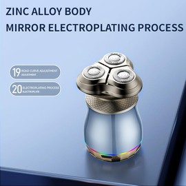 YOWOCHUNG Series 3 Head Mini Shaver,Rechargeable Electric Razor for Men,Magnetic Blade &Alloy Body Shaving Machines,Full Body wash with IPX7 Waterproof,Wet & Dry Shaving