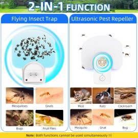 No Brand 2 White Flying Insect Trap Ultrasonic Pest Repeller
