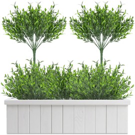 RAINFLOW 4PCS Small Fake Plants Decor Artificial Plants Indoor Artificial Greenery Stems Greenery for Centerpieces Wedding Decorations Home Decor Desk Plant for Dining Table Centerpiece Decor 13.3IN