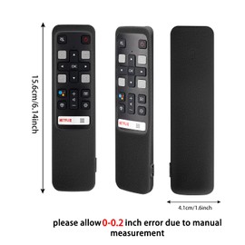 CHUNGHOP Protective Silicone Remote Case for TCL RC802V FMR1 FNR1 Smart Voice Remote Control, Shockproof, Washable and Skin-Friendly, Anti-Lost Remote Cover with Loop (Black)