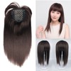 LesafeV Silk Base 16 inch Synthetic Topper with Neat Bangs