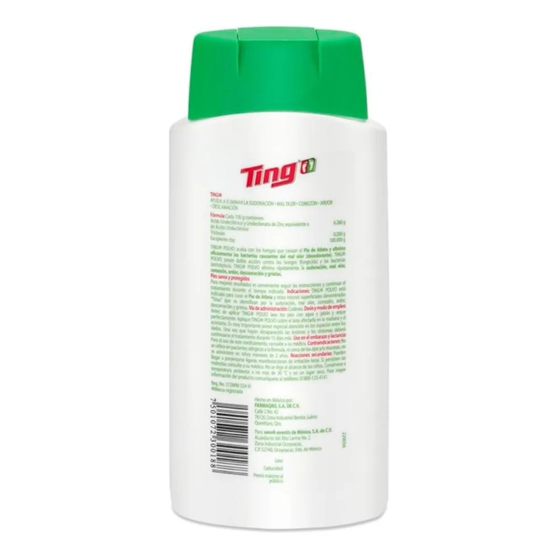 Ting Antimicotico Desodorante Mal Olor Pies Polvo 160g