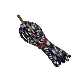 Generic INSANELY PARACORD Shoe Lace Boot Lace Paracord Shoelace 550 Pound Strength Made in USA Round with Metal Aglet (Metallic Red White Blue, 63"" (160.02 CM) ONE PAIR)