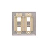 4 Port Stainless Steel Keystone Faceplate - Dual Gang
