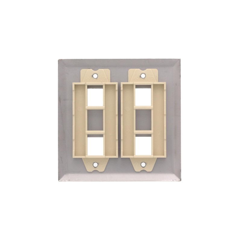 4 Port Stainless Steel Keystone Faceplate - Dual Gang