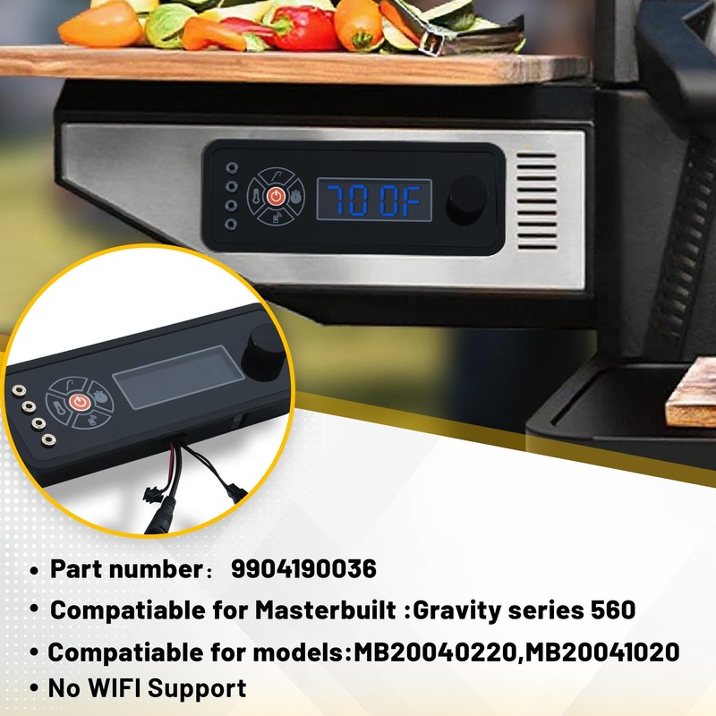 Digital Charcoal Grill & Smokers Thermometer Controller Panel Replacement Compatible