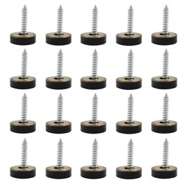 Rierdge 20 PCS Matte Black Screw Covers Caps Solid Brass Decorative Mirror Screws Fasteners, with Box, 3/5" Diameter
