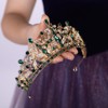 Teyglen Green Crystal Wedding Tiara for Women Royal Princess Rhinestone