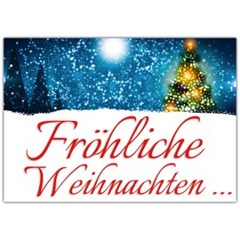 BREITENWERK A4 XXL Christmas Card Christmas Lights with Envelope - Elegant Folding Card for Colleagues Friends Relatives - Merry Christmas Card