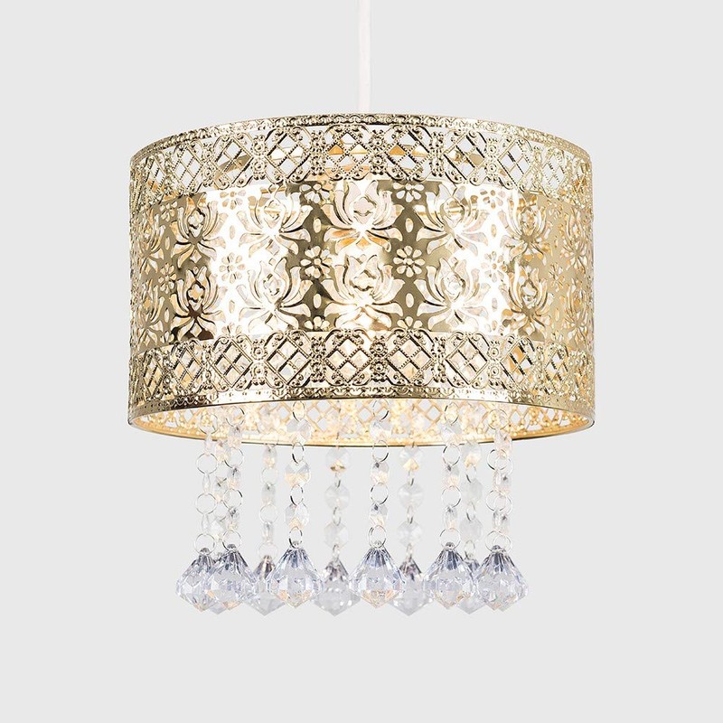 MiniSun | Modern Intricate Pattern Gold Ceiling Light Shade with